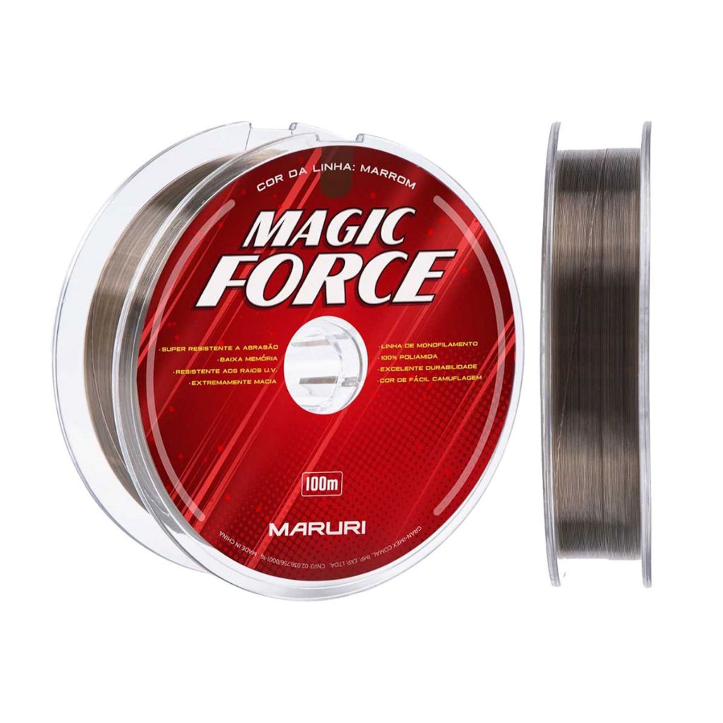 Linha Monofilamento Magic Force 100mts Marrom - Maruri em Oferta na Shopee