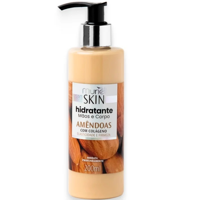 Hidratante Mãos e Corpo Amêndoas com Colágeno 200ml - Muriel em Oferta na Shopee
