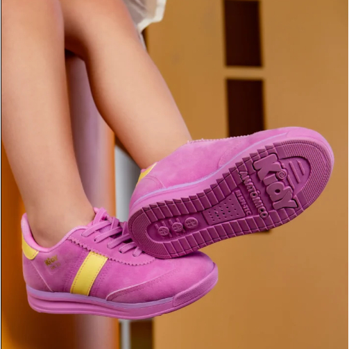 Tênis Infantil Kidy RK 70 Rosa e Amarelo Antiderrapante Escolar Moderno Flexível Menina Confortável em Oferta na Shopee