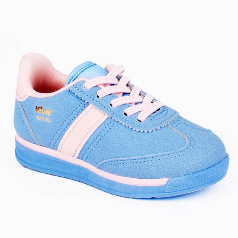 Tênis Infantil Kidy RK 70 Azul e Rosa Menina Super Leve Confortável Casual Escol