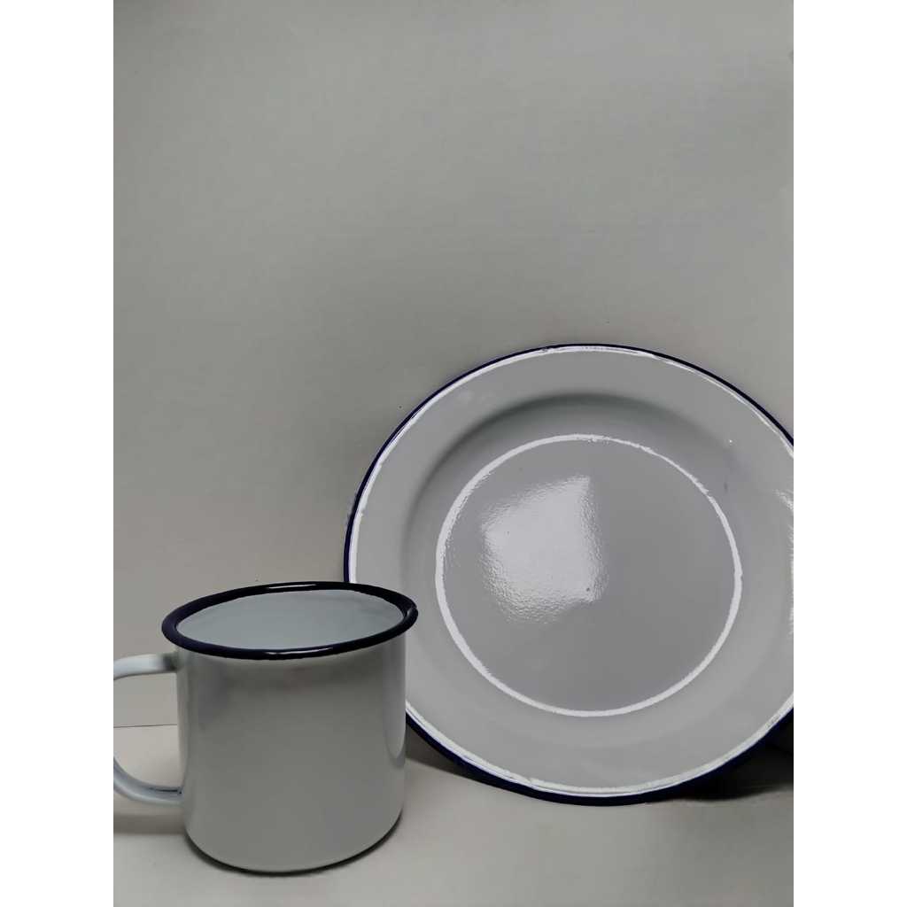 KIT 2 CONJUNTO DE CANECA + PRATO DE ÁGATA UMBANDA/CANDOMBLÉ