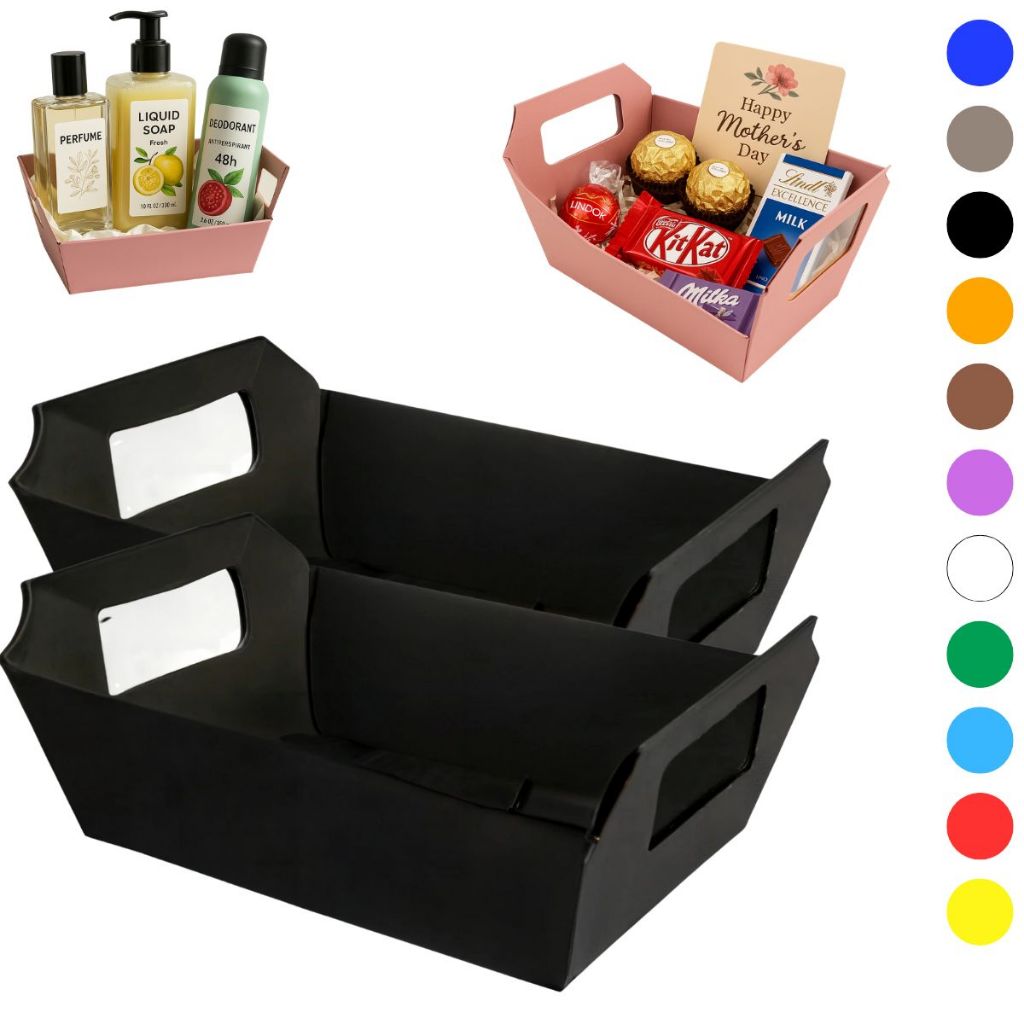 Cesta De Papel - Cartão Cores C/08 Unid - 19x12x5cm Decoração Lembrancinha Presente Mães Chocolate em Oferta na Shopee