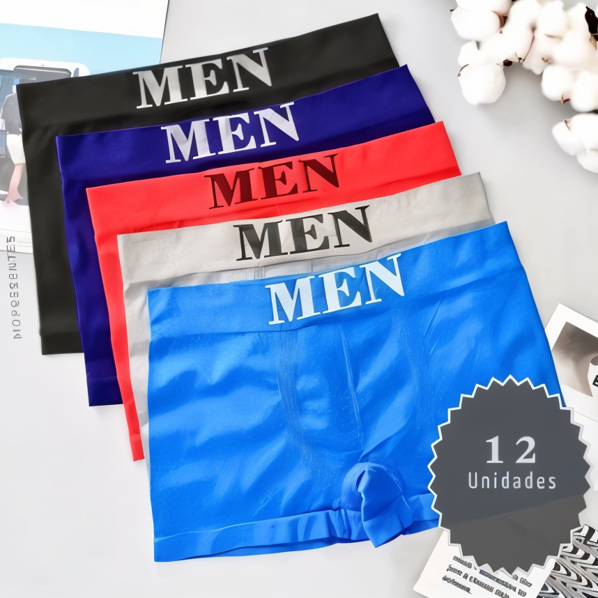 Kit Com Até 12 Cuecas Boxer Microfibra Masculino Adulto Sem Costura