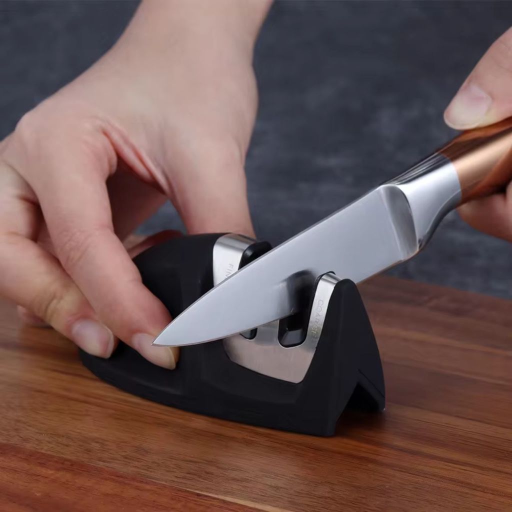 Amolador Afiador de Facas Em Aço Inox Com Polidor Profissional Elegante Promoção