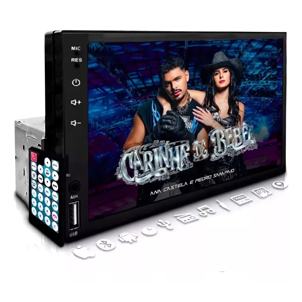 Central Multimidia Mp5 1 Din Tela 7 Polegadas Touch Screen em Oferta na Shopee