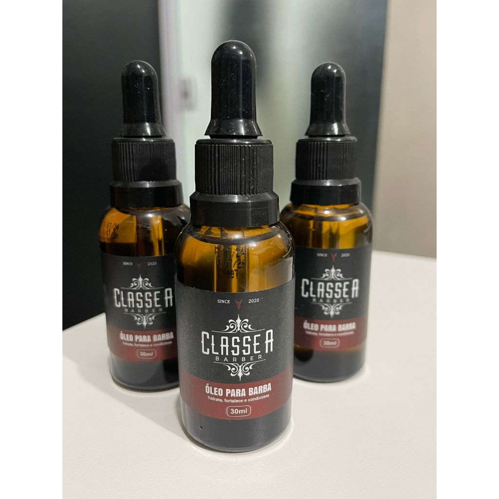 Kit Óleo Para Barba 30ml 5 UNID Classe A Possui Hidratantes e Fortalece Os Fios