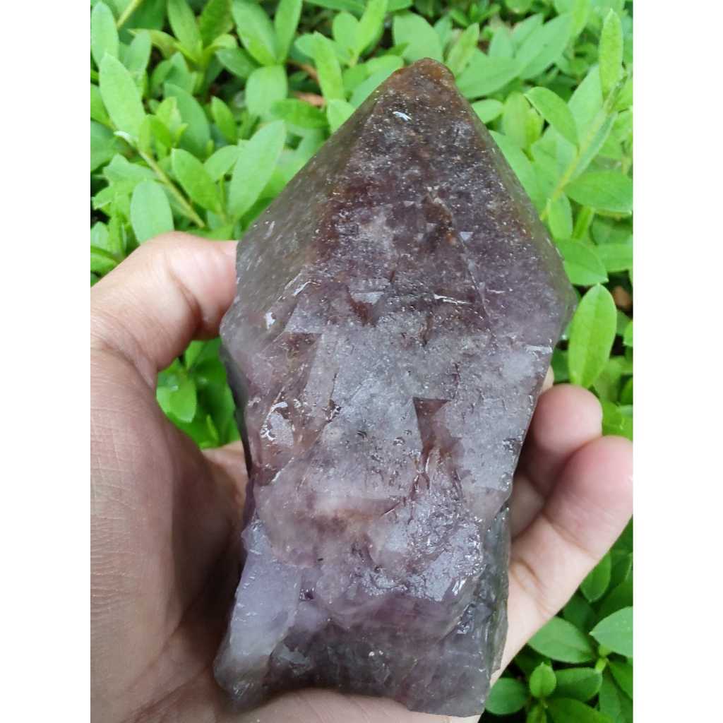 Ametista Super Seven,ponta geradora de energias, Trigônicos - 537 Gr. (4cm de altura/7cm de largura/9cm comprimento)