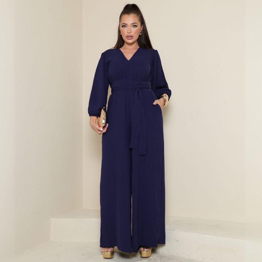 Macacão Feminino Longo Elegante Festa Madrinha Social Pantalona Alfaiataria Solto