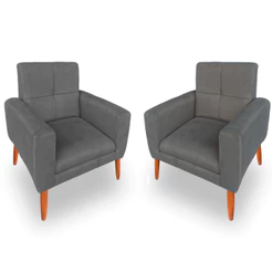2 Poltronas Cadeira Bia Cores a Escolha Para Sala Recepção Escritório em Suede