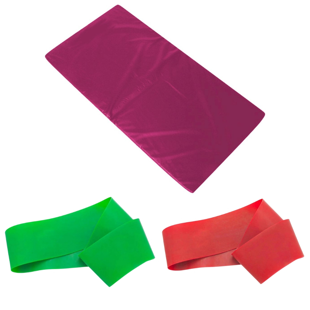 Colchonete Rosa+Mini Bands Faixas Elásticas Super Leve Forte