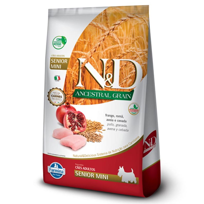 Ração N&D Ancestral Grain Cães Senior Mini Frango 2,5kg