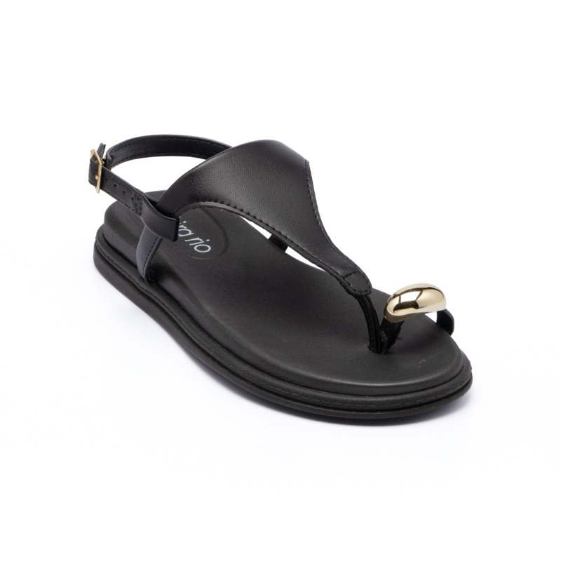 Sandália Papete Beira Rio Dedo Metálico Dourado Estilosa Lançamento