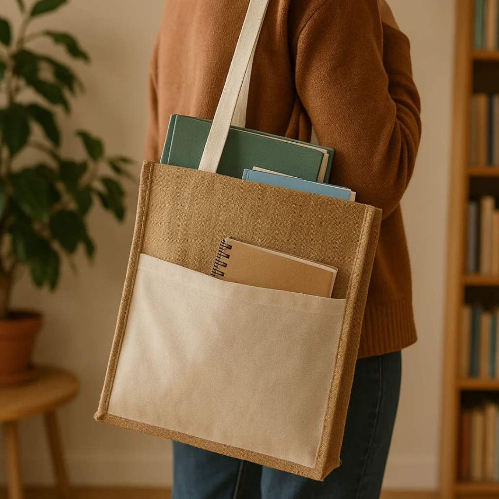 Bolsa Sacola Ecológica Ecobag 100% juta e Bolso de Algodão Cru Lisa