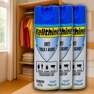Produto Aerossol Kellthine 300ml - Anti Traças, Ácaros e Pulgas - Uso em Roupas, Livros - Kelldrin em Oferta na Shopee