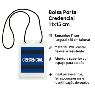 Kit Bolsas Porta Credencial em PVC Transparente 110X150mm + Cordão Nylon PP - Pronta Entrega! em Oferta na Shopee