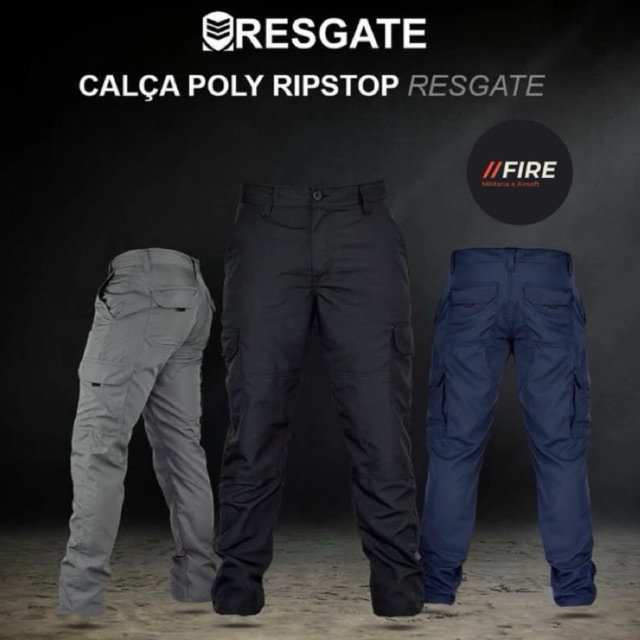 Calça Cargo Tática 6 Bolsos Reforçada Trilha, Airsoft, Camping, Militar, Pesca, Tiro Esportivo