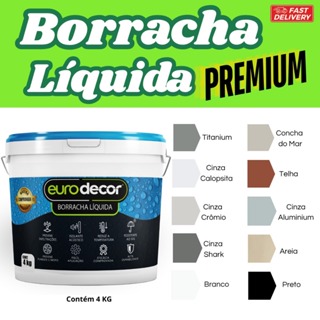 Borracha Líquida 4kg e 1kg Impermeabilizante Eurodecor Várias Cores em Oferta na Shopee