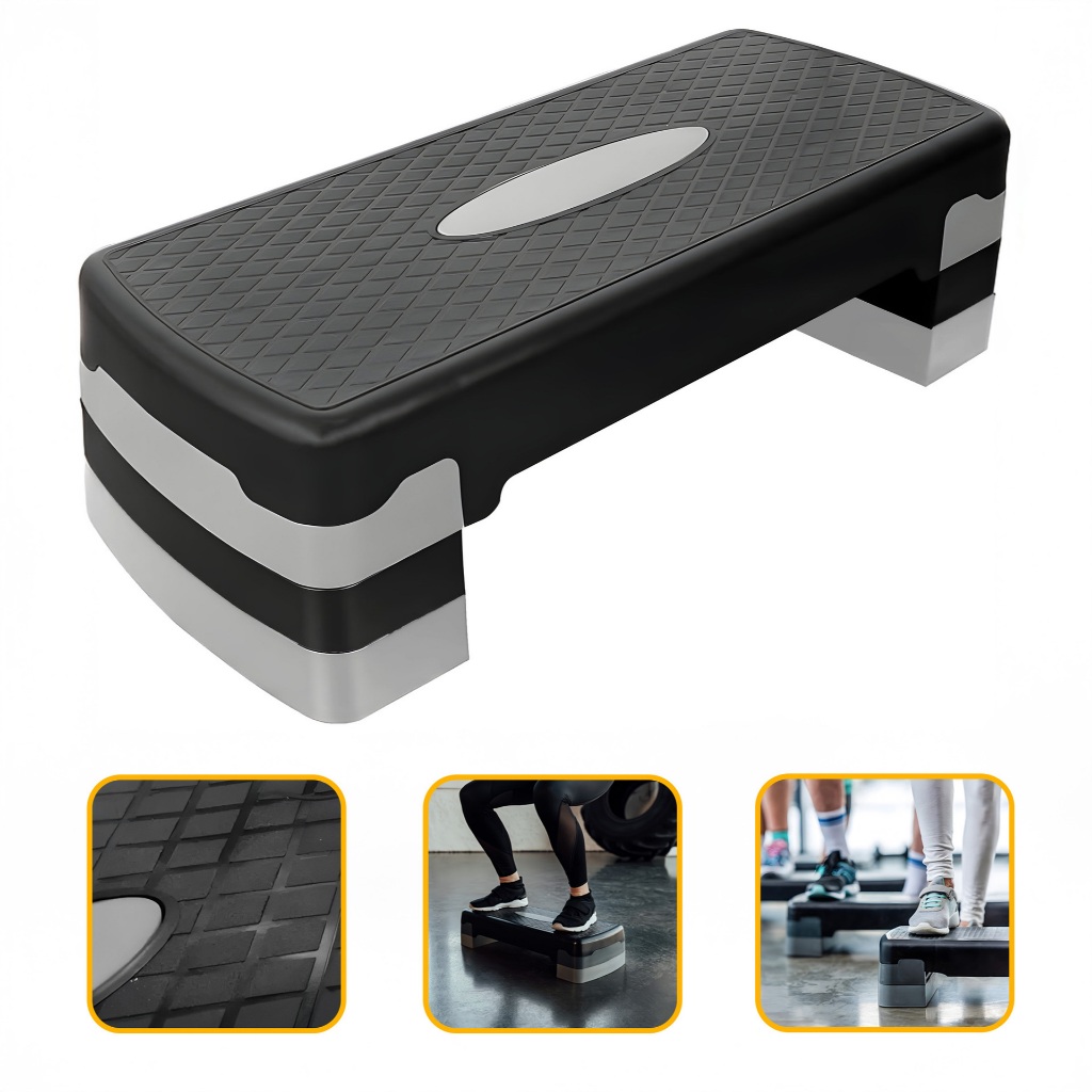Step 3 Alturas Funcional 78x30cm Ajustavel Antiderrapante Profissional Aeróbico JustGoFit