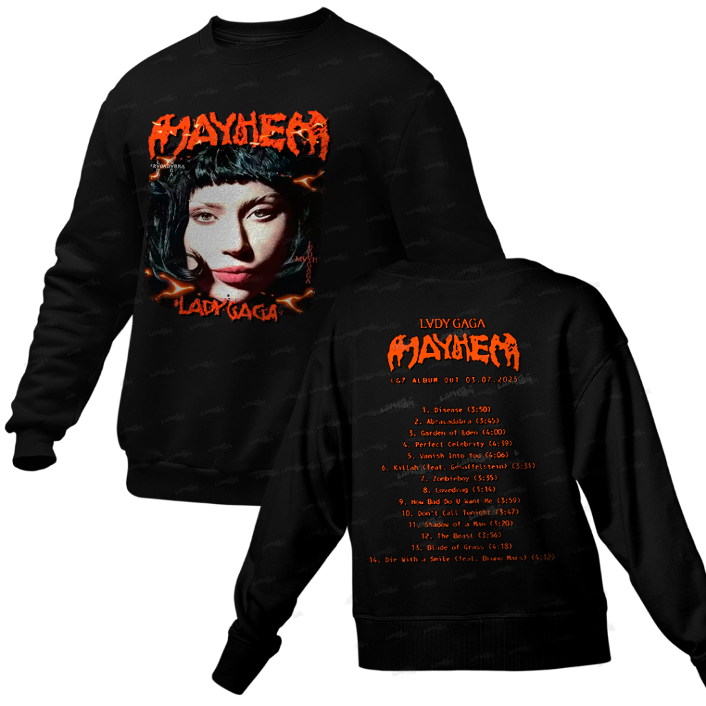 Moletom Gola Redonda Graphic Tee Unissex Lady Gaga Mayhem 3 F/C