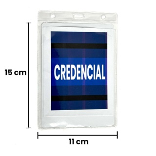 Bolsa Porta Credencial em PVC Transparente p/ Cordão Crachá 110x150mm em Oferta na Shopee