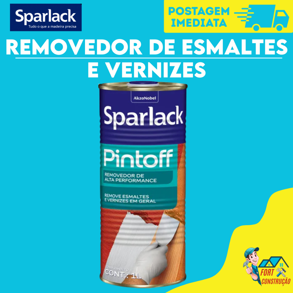 Removedor de Tinta Pintoff Facilidade na Remoção de Esmaltes e Vernizes em Geral 1 Litro - Sparlack