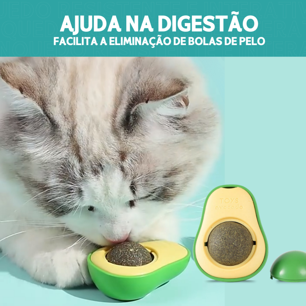 Brinquedo De Abacate Com Catnip Suave Para Gatos Estimula o Instinto Natural dos Gatos - SHEFA