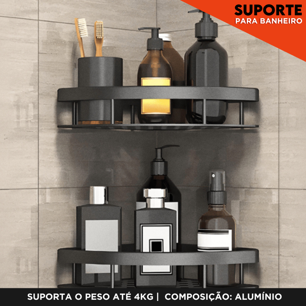 Suporte Shampoo de Canto Oval Para Banheiro - Organize Seu Banheiro Com Estilo em Oferta na Shopee