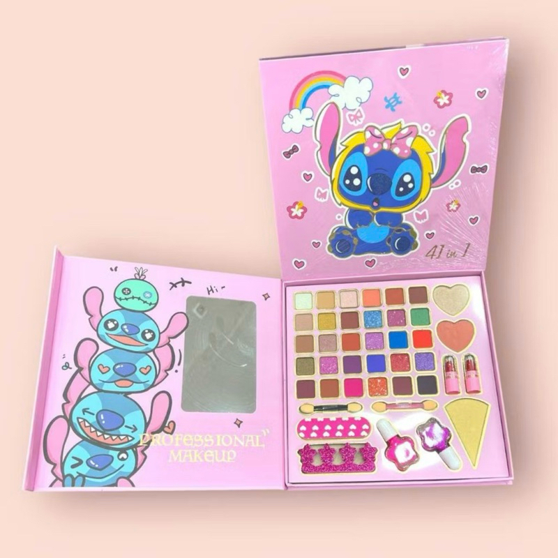 Kit De Maquiagem Infantil Criança Lilo & Stitch Disney Meninas Paleta Sombras e Esmalte