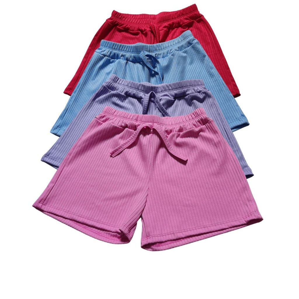 Kit com 3 peças shorts infantil menina verão modelo curto leve moda blogueirinha - ENVIO DE CORES SORTIDAS