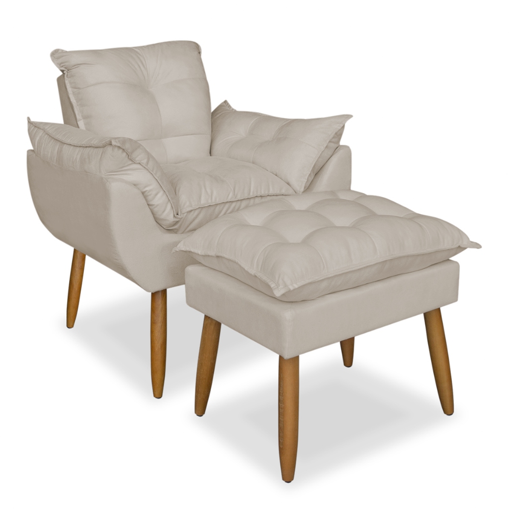 Poltrona Amamentação Opalak com Puff Pés Palito em Oferta na Shopee