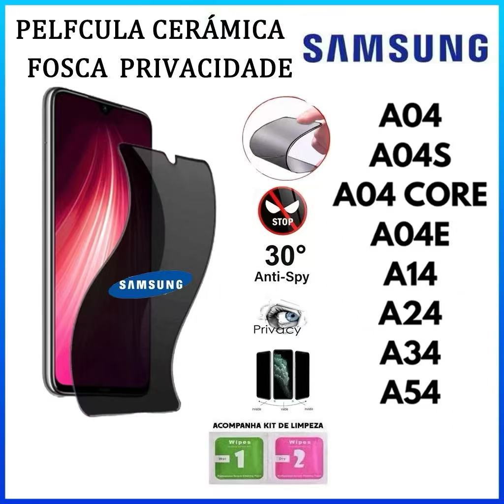 Película Cerâmica Privacidade Fosca HD Matte Flexível Hidrogel Anti Spy Para Samsung A04 A04S A04 CORE A14 A24 A34 A5