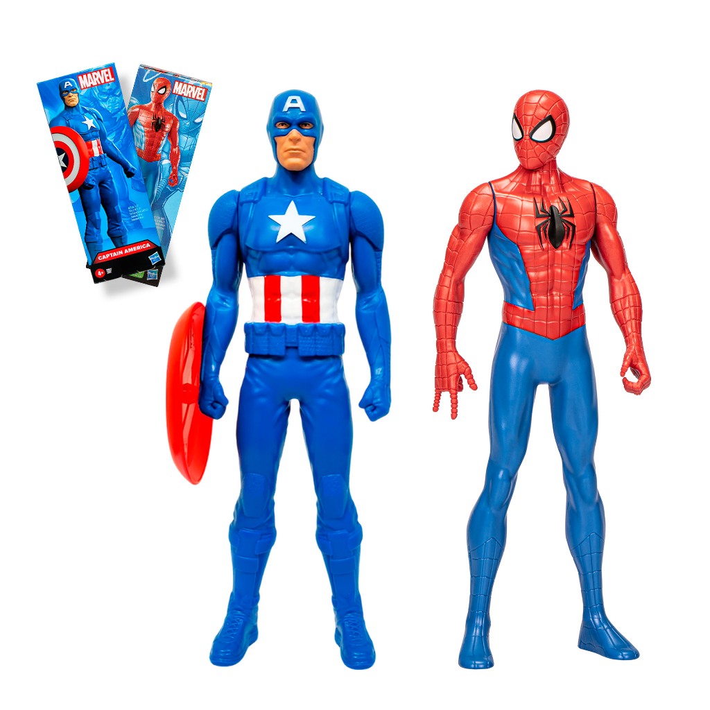 Kit 2 Bonecos Vingadores Homem Aranha & Capitão América - Hasbro F6605 - Hobbies & Collections