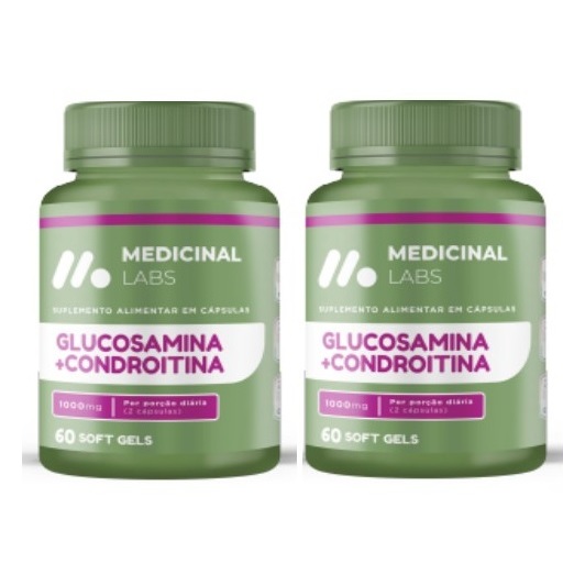 Kit 2 Glucosamina Condroitina Collagen Tipo 2 60caps Com Vitaminas