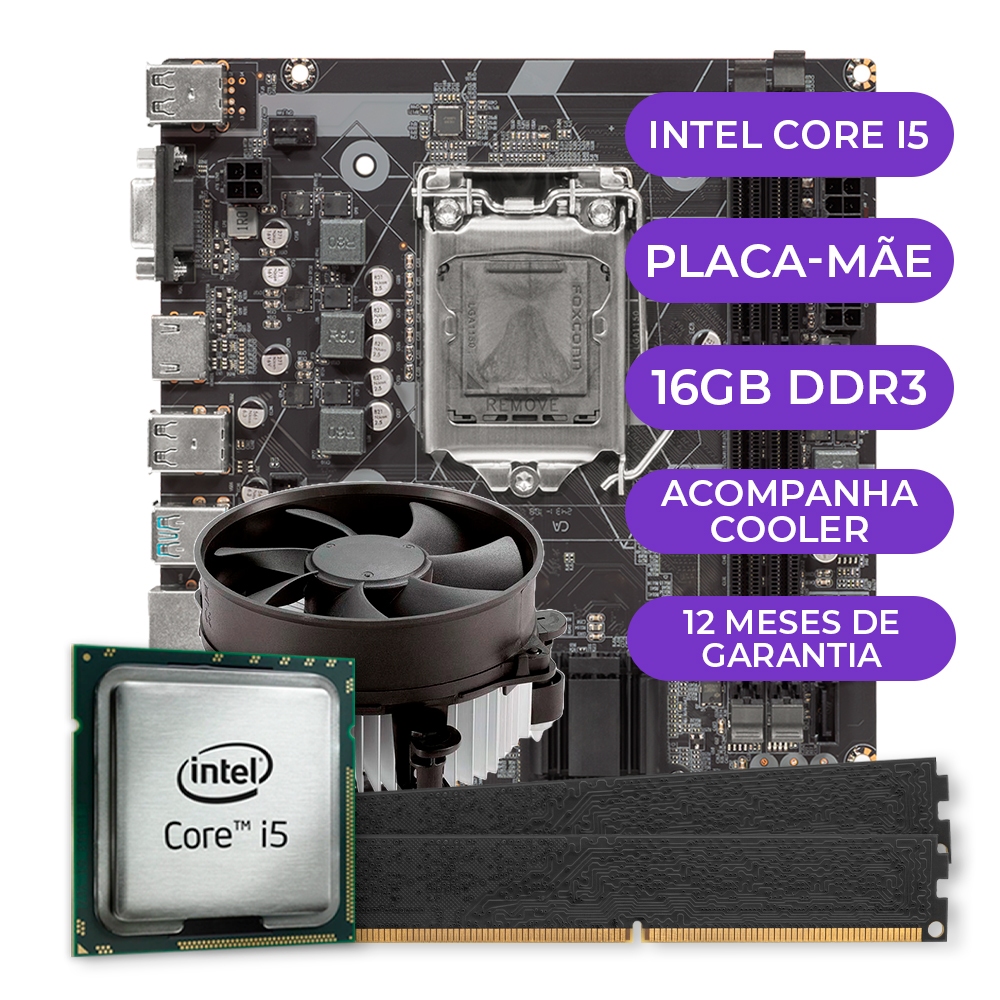 Kit Upgrade, Intel i5 4ª, Cooler, Placa Mãe, 16GB DDR3 em Oferta na Shopee