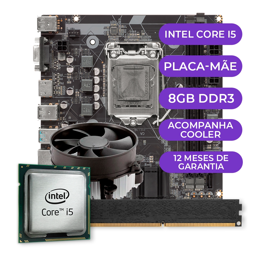 Kit Upgrade, Intel i5 4ª, Cooler, Placa Mãe, 8GB DDR3 em Oferta na Shopee