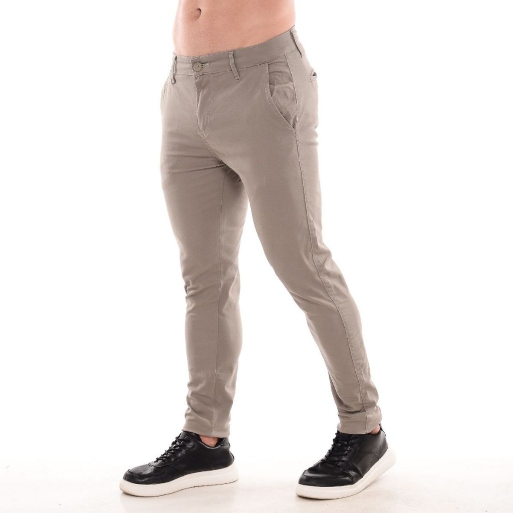 Calça Masculina Alfaiataria Bolso Faca Moda Social Sarja