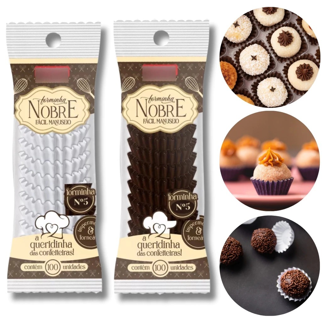 Kit Forminhas Para Brigadeiro Nobre N°5 (100,200,300,400 e 500 unidades)