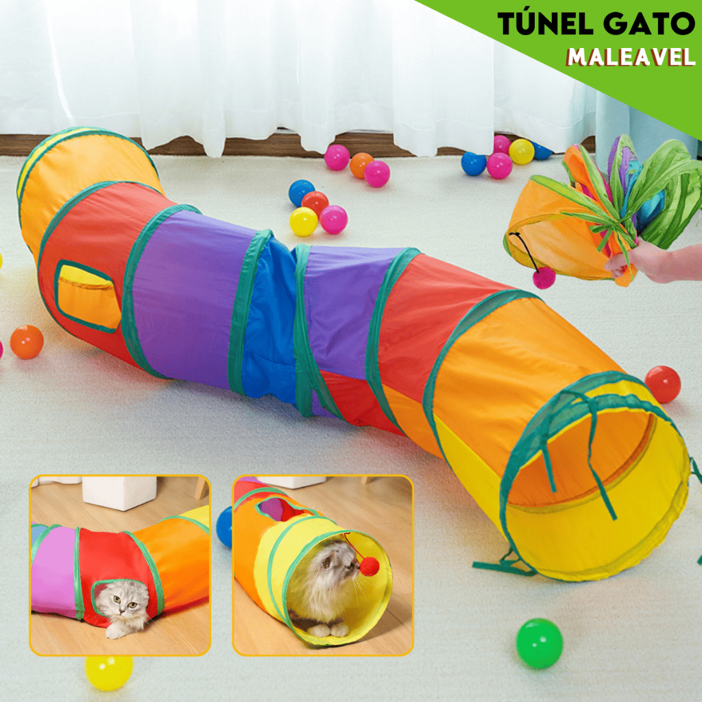 Brinquedo Tunel Labirinto Colorido Divertido Para Pets Dobrável Estimula a Diversão - SHEFA