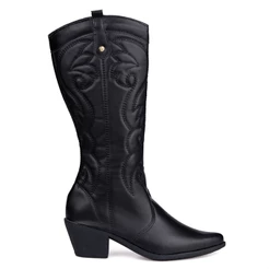Bota Feminina Texana Domidona Western Cano Longo Alto Bordado Country