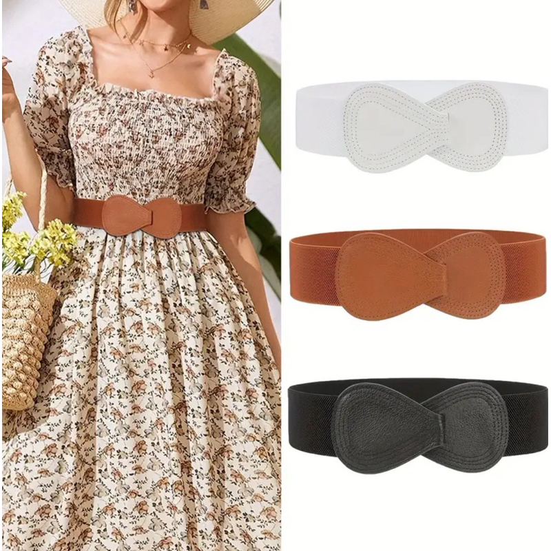 Cinto de vestido elástico de cintura elástica para mulher,slim e elástico em Oferta na Shopee