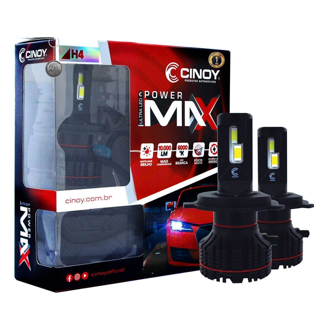 Lâmpada Ultra Led Power Max Cinoy H4 6000k