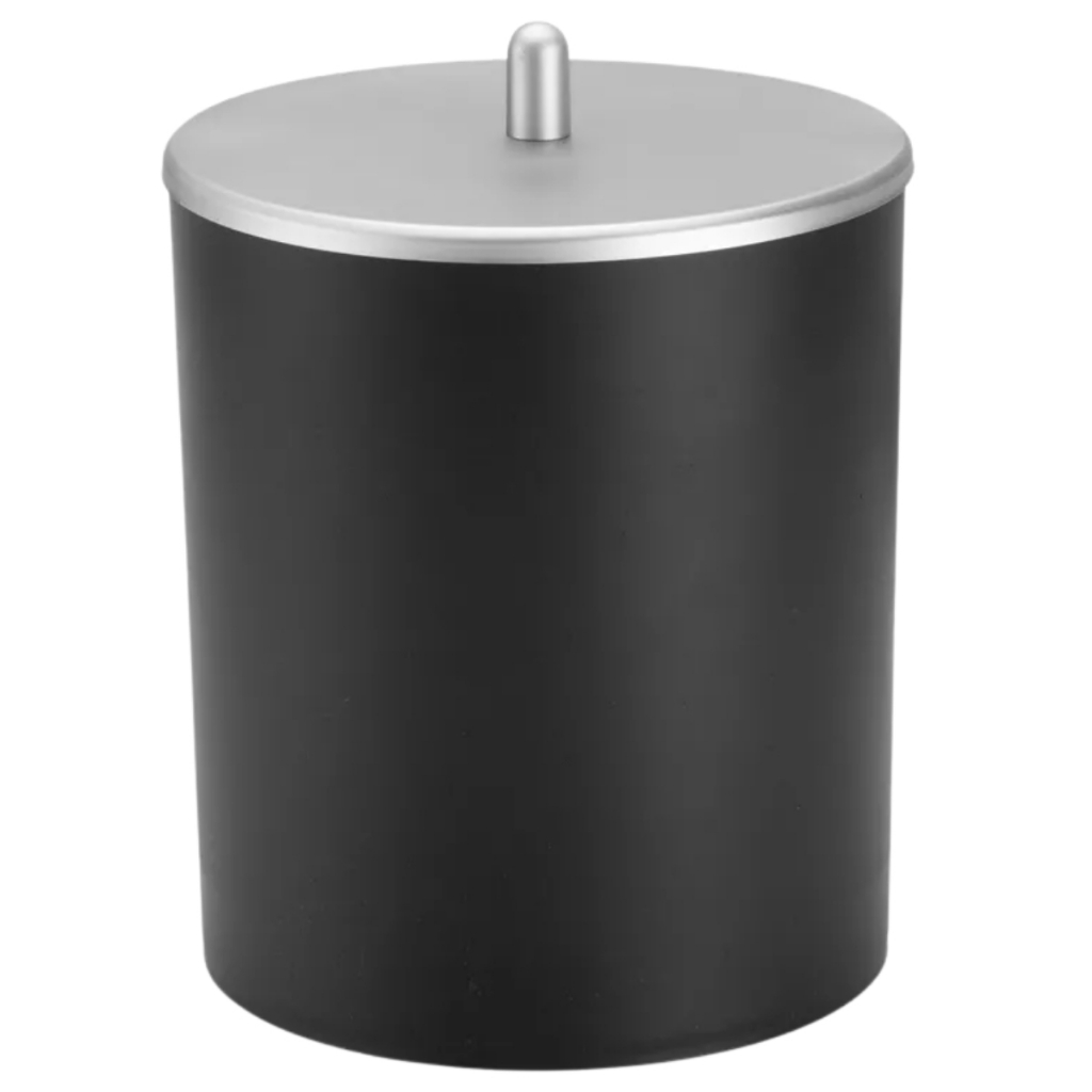 Lixeira 5 Litros Banheiro Pia Cozinha Escritório Lavabo Preto com Tampa Prata ARTHI em Oferta na Shopee