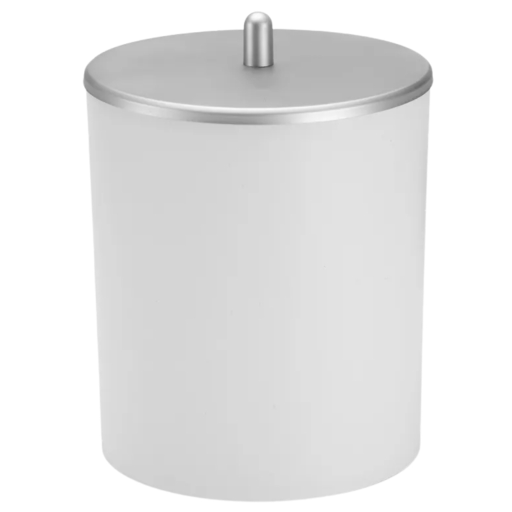 Lixeira 5 Litros Banheiro Pia Cozinha Escritório Lavabo Linha Conceito Branco com Tampa Prata ARTHI em Oferta na Shopee