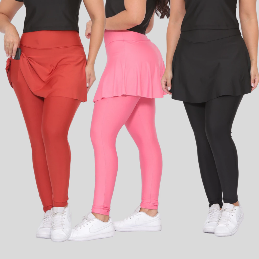 Kit 3 Calças Legging Fitness Moda Evangelica Suplex Cintura Alta Treinos Academia — imagem 1