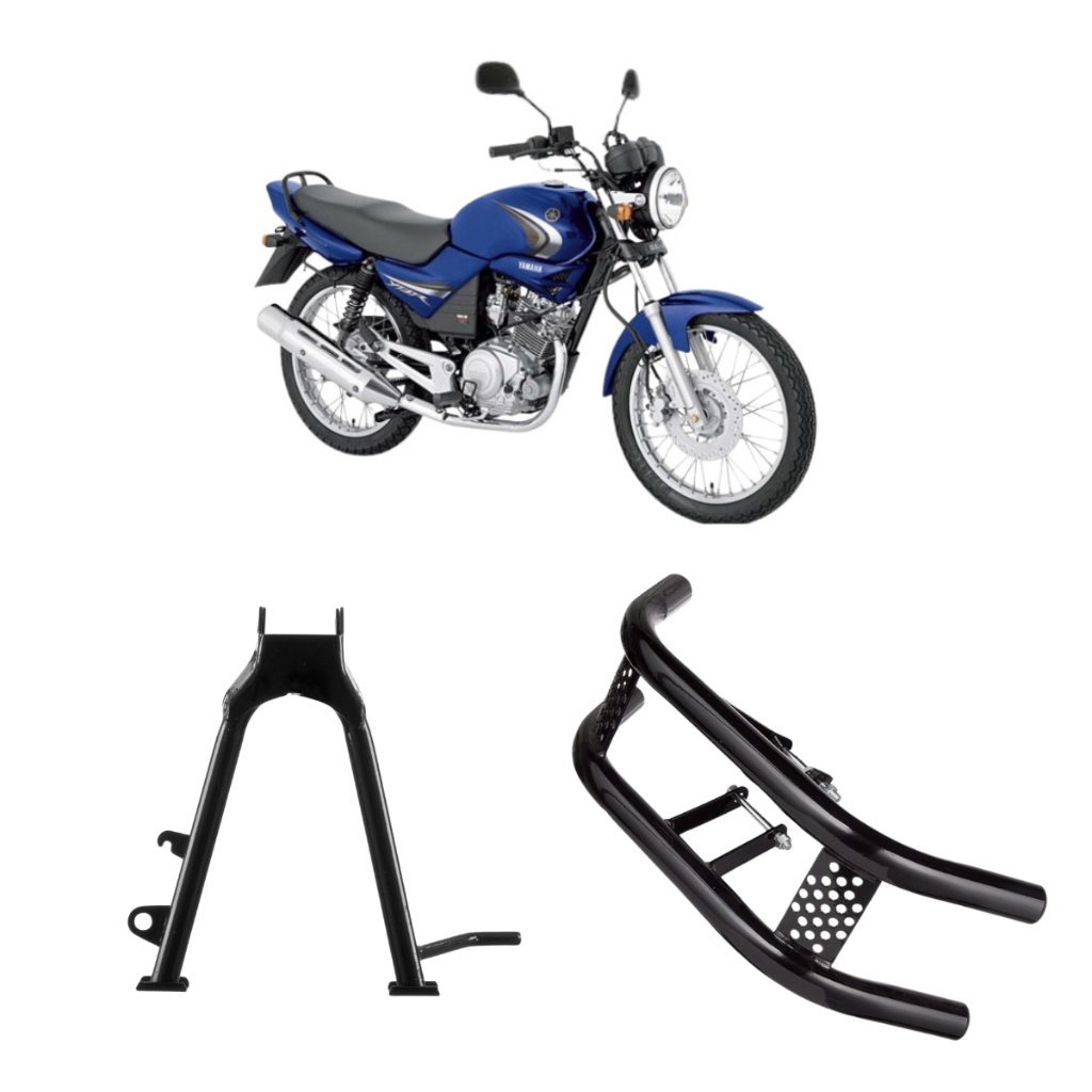 Kit Cavalete Central Tripé e Protetor de Motor Carenagem Pernas Moto YBR 125 2000 até 2008 em Oferta na Shopee