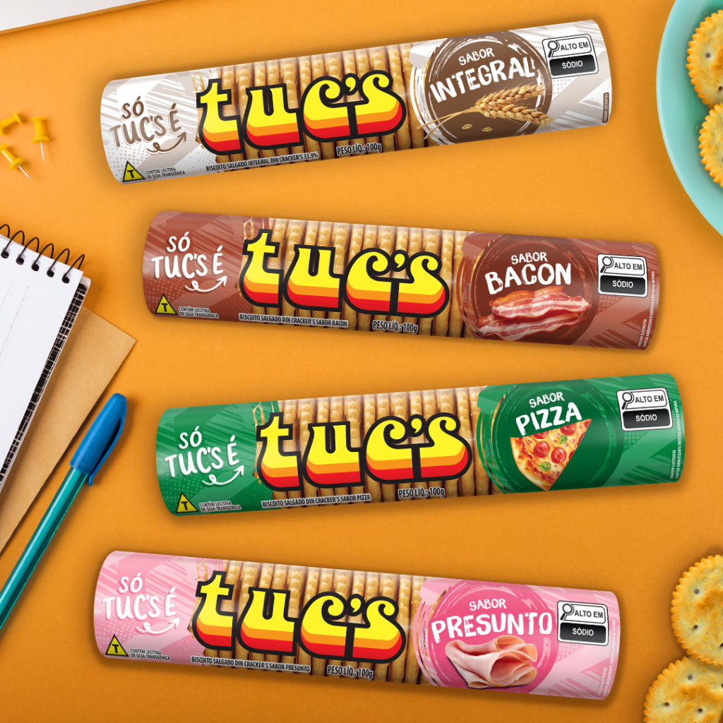 Kit 10 Biscoitos Salgado TUCS 100g - MIX SABORES, ORIGINAL, CHURRASCO, QUEIJO, CEBOLA, BACON, PIZZA, PRESUNTO E SALAME