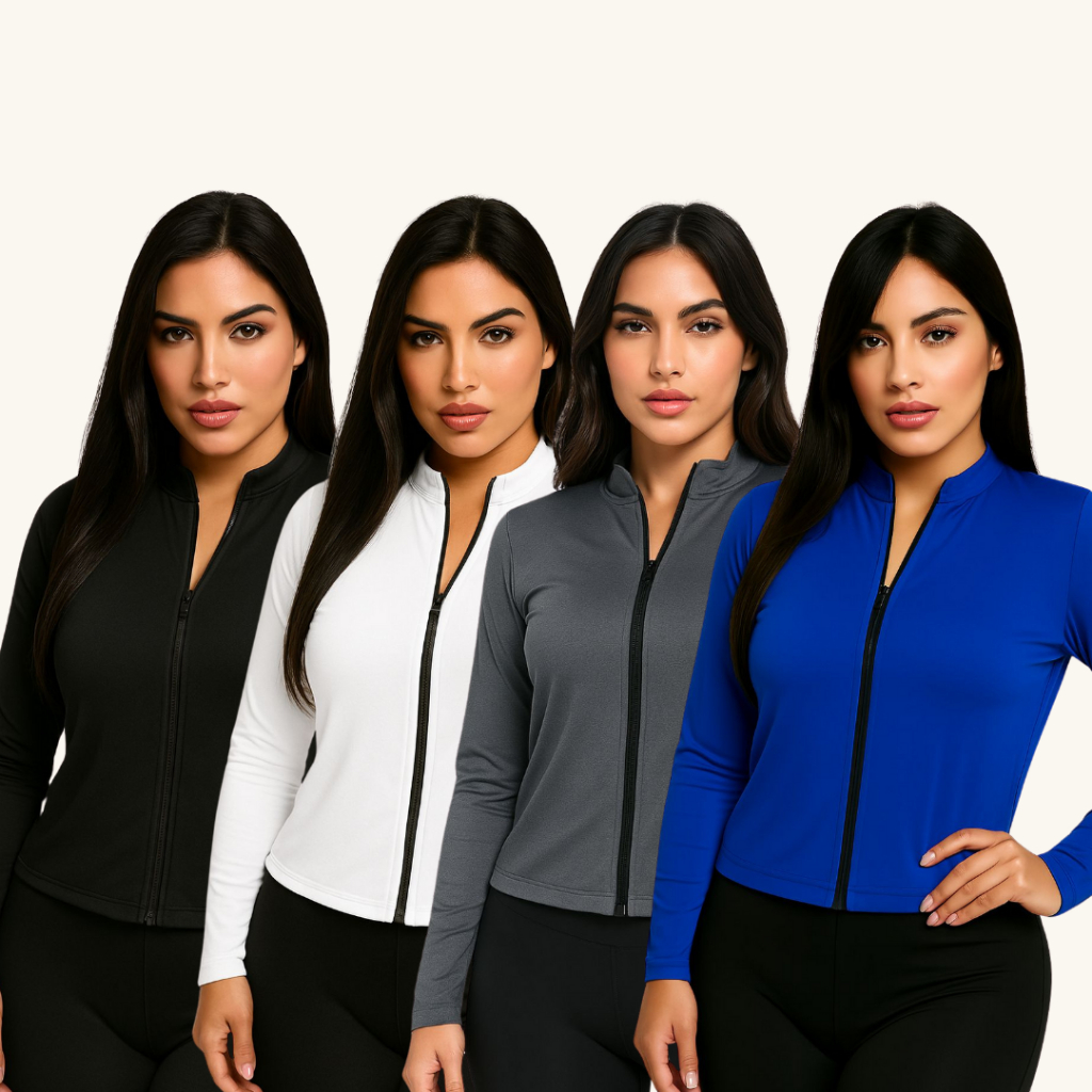 Kit 4 Blusa Térmica Zíper Slim Dryfit Feminina Academia Casaquinho com Proteção UV em Oferta na Shopee