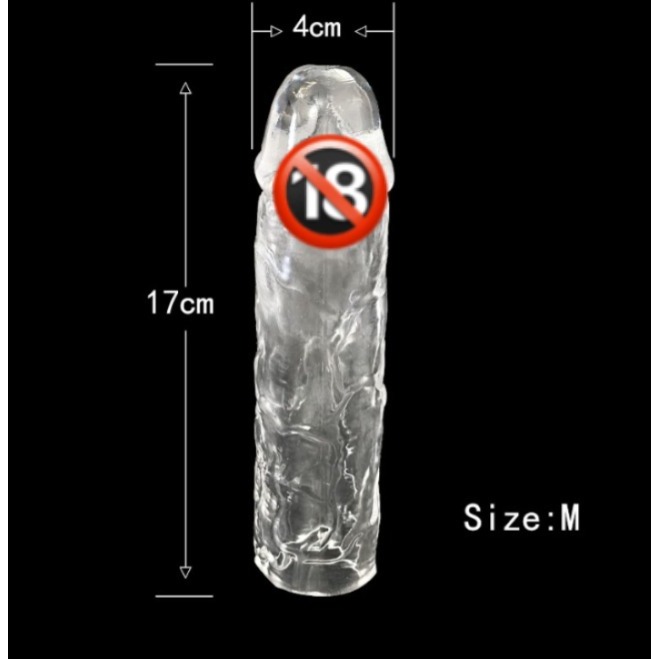 Capa Peniana de Silicone Transparente, Preservativo reutilizável 4.17 cm