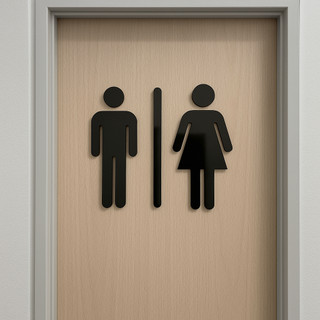 Placa Banheiro Acrílico Espelhado Sinalização WC Decorativa Moderna