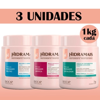 Kit 3 Hidramais Neutro + Drenagem Linfática + Localizada 1kg em Oferta na Shopee